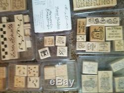 HUGE LOT of 41 SETS Stampin' Up! 370+ Wood Mounted Stamps