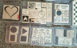 HUGE LOT of 43 SETS Stampin up! Wood Mounted Stamps 370+ stamps