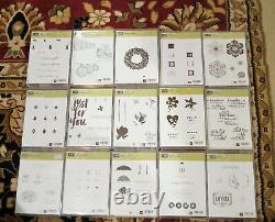 HUGE LOT of Stampin Up Sets stamps Christmas Flowers Sentiments Wreath SEE PICS