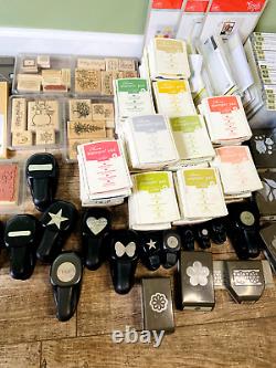 HUGE Lot Of Stampin' Up Stamps Sets, Dies, Punches, Ink Pads Retired BIG SHOT