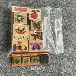 HUGE Lot Stampin' Up Stamp Sets Over 300 Total Stamps Wooden Love Flowers Xmas