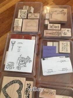 HUGE Lot of 143 Stampin Up Stamps Sets + 2 Punch Out Sets Retired No Duplicates