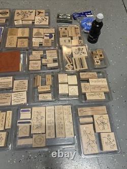 HUGE Lot of 26 Boxes Stampin' Up Stamp Sets wood Backed Rubber
