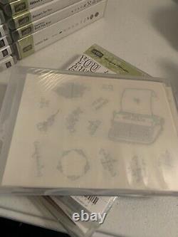 HUGE Lot of 26 Stampin' Up Stamp Sets Rubber Birthday Chalk Label Me Love Prayer