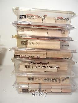 HUGE Lot of 40 SETS Stampin' Up Rubber Stamps Crafts RETIRED UNMOUNTED