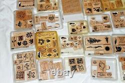 HUGE Lot of Stampin' Up Stamp Sets Wood Backed Rubber Stamps 215pc