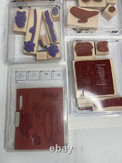 HUGE Lot of Stampin' Up Stamp Sets wood Backed Rubber Retired Stamps New Stamps