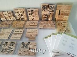 HUGE Lot of Stampin' Up Wooden Mounted Stamp Sets/Clear Mount Stamp Sets