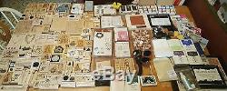 HUGE MIXED STAMP LOT! Stampin' Up sets! Singles + MORE! Lots of inks 36 lbs WOW