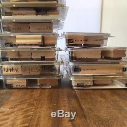 HUGE STAMPIN UP Lot Of 45 Sets (430+ Stamps) Rubber Used EUC