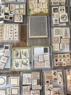 HUGE STAMPIN UP Lot Of 45 Sets (430+ Stamps) Rubber Used EUC