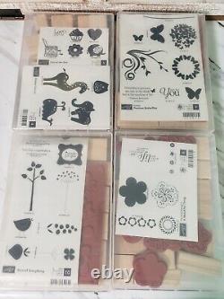 HUGE Stampin Up LOT Unmounted Wood Stamp Sets NEW RETIRED Rare Double Cases