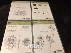 HUGE Stampin' Up! Lot 18 Clear-Mount Rubber stamp sets Retired! 10 Used 8 New