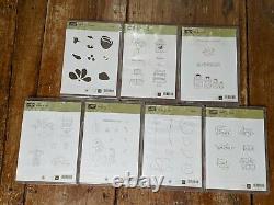 HUGE Stampin' Up! Lot 18 Clear-Mount Rubber stamp sets Retired! 7 Used 11 NEW