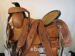 High Quality Premium Leather Western Barrel Racing Trail Horse Saddle With Bridl