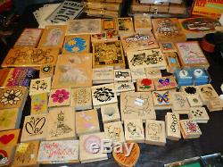 Huge 270 + Lot Rubber Stamp & PADS Collection MANY BOXED SETS NEW & USED