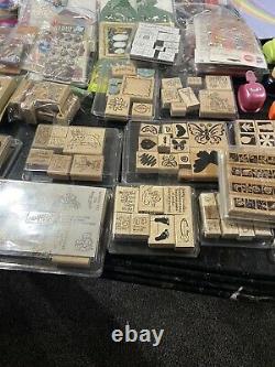 Huge Crafting Lot 21 Stampin Up Sets 215 Total Stamps + Tons of Other Scraping