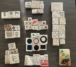Huge LOT 150+ Mixed Wooden Block Rubber Stamp Sets Various incl Stampin' Up