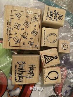 Huge LOT 150+ Mixed Wooden Block Rubber Stamp Sets Various incl Stampin' Up