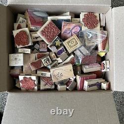 Huge LOT Mixed Wooden Block Rubber Stamp Sets Variety Stampin Up Letters Words