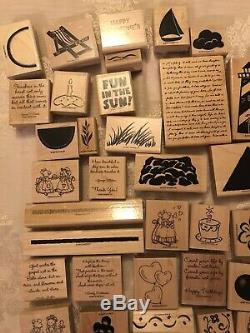 Huge Lot 150+ STAMPIN UP STAMP SETS Rubber Wood Mounted Unmounted Most NEW