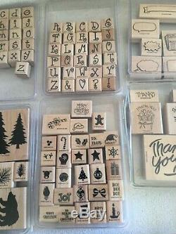 Huge Lot 160 Stamps STAMPIN UP STAMP SETS Rubber Wood Mounted and Unmounted