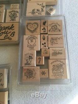 Huge Lot 160 Stamps STAMPIN UP STAMP SETS Rubber Wood Mounted and Unmounted
