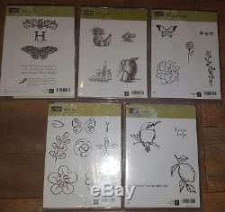 Huge Lot (19) NEW Stampin Up Clear Mount Stamp Sets Nature Flowers More Box 5
