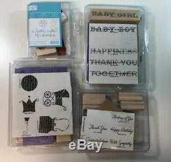 Huge Lot 194 Stamps STAMPIN UP STAMP SETS Rubber Wood Mounted and Unmounted