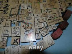 Huge Lot 195 Stampin' Up! Mounted Rubber Stamps Mostly New Sets Wide Variety +++