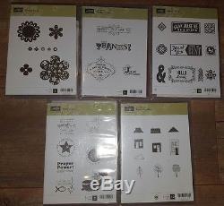 Huge Lot (20) NEW Stampin Up Clear Mount Stamp Sets Sentiments Nature More Box 6
