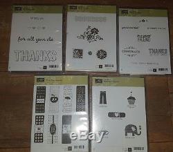 Huge Lot (20) NEW Stampin Up Clear Mount Stamp Sets Sentiments Nature More Box 6