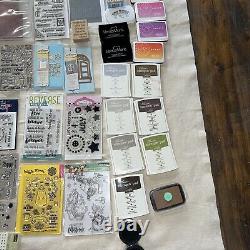 Huge Lot 200+ Stampin Up Stamp Sets, Rubber & Clear Stamps Dies Ink Pads
