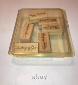 Huge Lot 31 Stampin' Up Wood Mounted Rubber Stamp Sets 198 Stamps