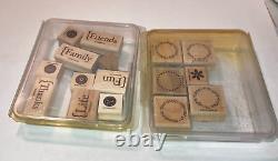 Huge Lot 31 Stampin' Up Wood Mounted Rubber Stamp Sets 198 Stamps