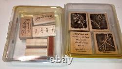 Huge Lot 31 Stampin' Up Wood Mounted Rubber Stamp Sets 198 Stamps