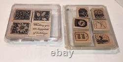 Huge Lot 31 Stampin' Up Wood Mounted Rubber Stamp Sets 198 Stamps