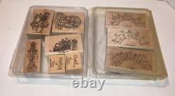 Huge Lot 31 Stampin' Up Wood Mounted Rubber Stamp Sets 198 Stamps