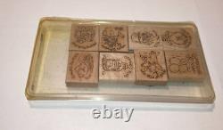 Huge Lot 31 Stampin' Up Wood Mounted Rubber Stamp Sets 198 Stamps