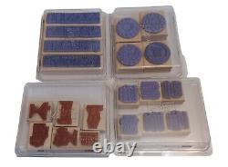 Huge Lot 32 Stampin Up Wood Mounted Rubber Stamp Sets Over 200 Stamps + EXTRAS