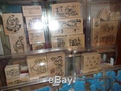 Huge Lot 400 Unused Stampin Up Rubber Stamps Happy Holidays People Trees 45 Sets