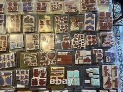 Huge Lot Of 125 Stampin' Up wood mounted stamp sets. (Many Sets Are Retired)