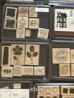 Huge Lot Of 158 Stampin' Up! Wood Mounted Rubber Stamp Sets New And Used Retired