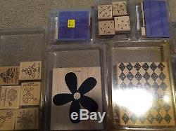 Huge Lot Of 20 Stampin' Up! Stamp Sets New & Used 97 Wooden Stamps Events Words