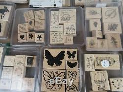 Huge Lot Of 200+ Stampin Up Wood Mounted Rubber Stamp Collection, 25 Sets
