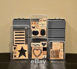 Huge Lot Of Stampin Up Stamps And Dies 53 Sets/357 Blocks & Ink Pads Etc