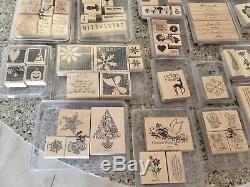 Huge Lot Retired Stampin Up Wood Stamps 29 Sets 2001 Etc Christmas Deer Mushroom