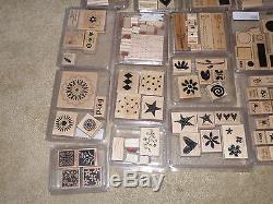 Huge Lot Stampin' Up 22 Stamp Sets Flowers Hearts Holidays Borders Calendars