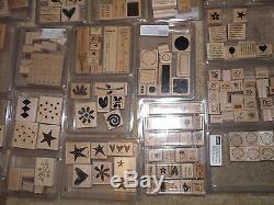 Huge Lot Stampin' Up 22 Stamp Sets Flowers Hearts Holidays Borders Calendars