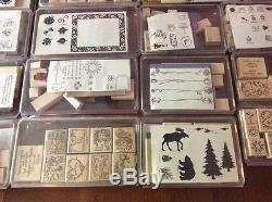 Huge Lot Stampin' Up 30 Stamp Sets Birthday Flowers Hearts Holidays Baby Borders